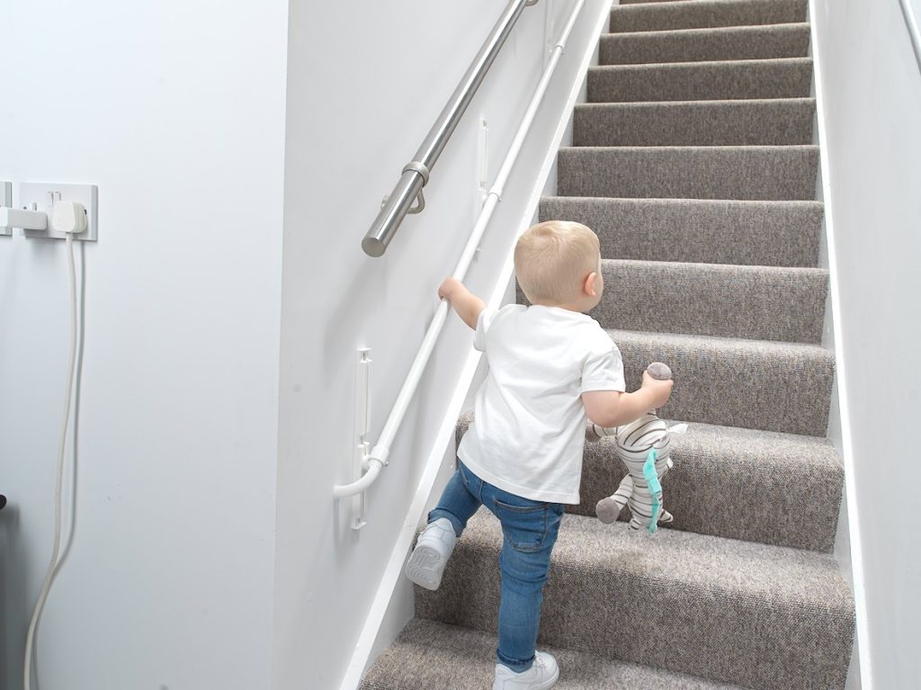 KiddieRail Adjustable Child Stair Handrail - KiddieRail - Making Stairs ...