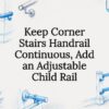 Decorative corner stair handrail title card