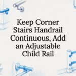 Decorative corner stair handrail title card