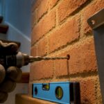 Masonry anchor positioned in brickwork