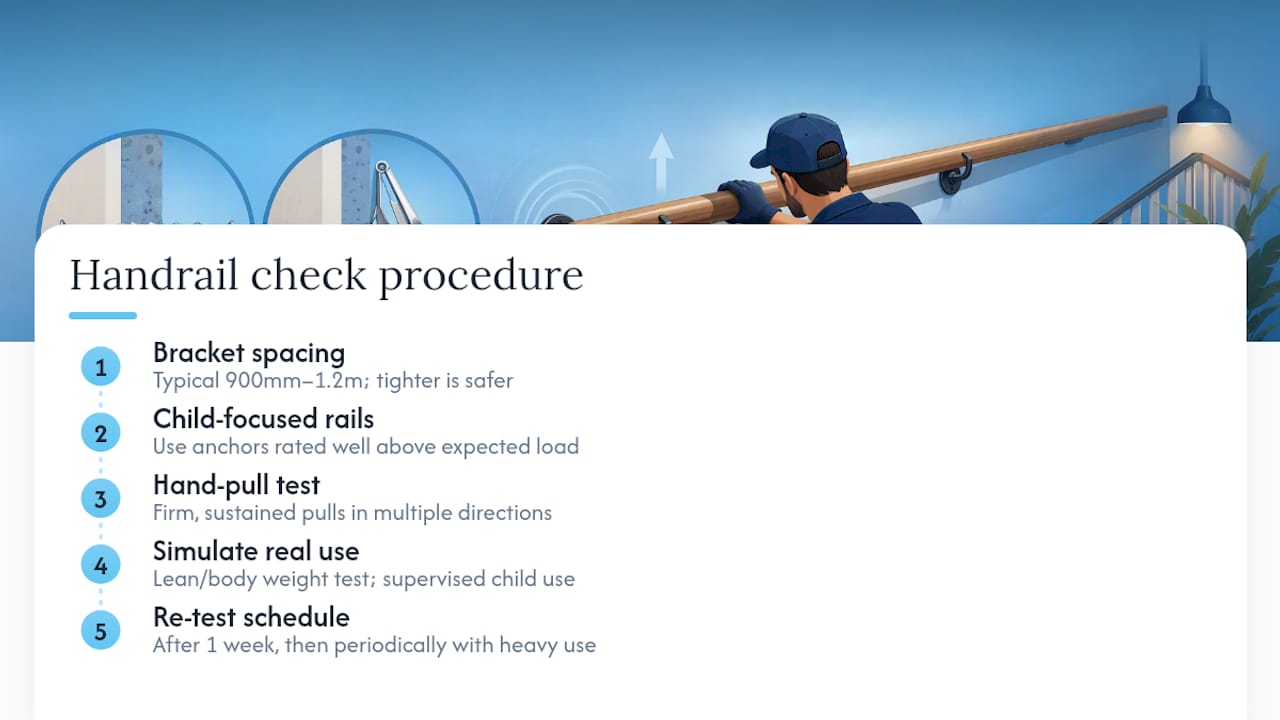 How much weight should a handrail bracket hold? — overview diagram