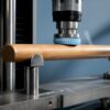 Handrail segment undergoing repeated durability testing