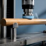 Handrail segment undergoing repeated durability testing