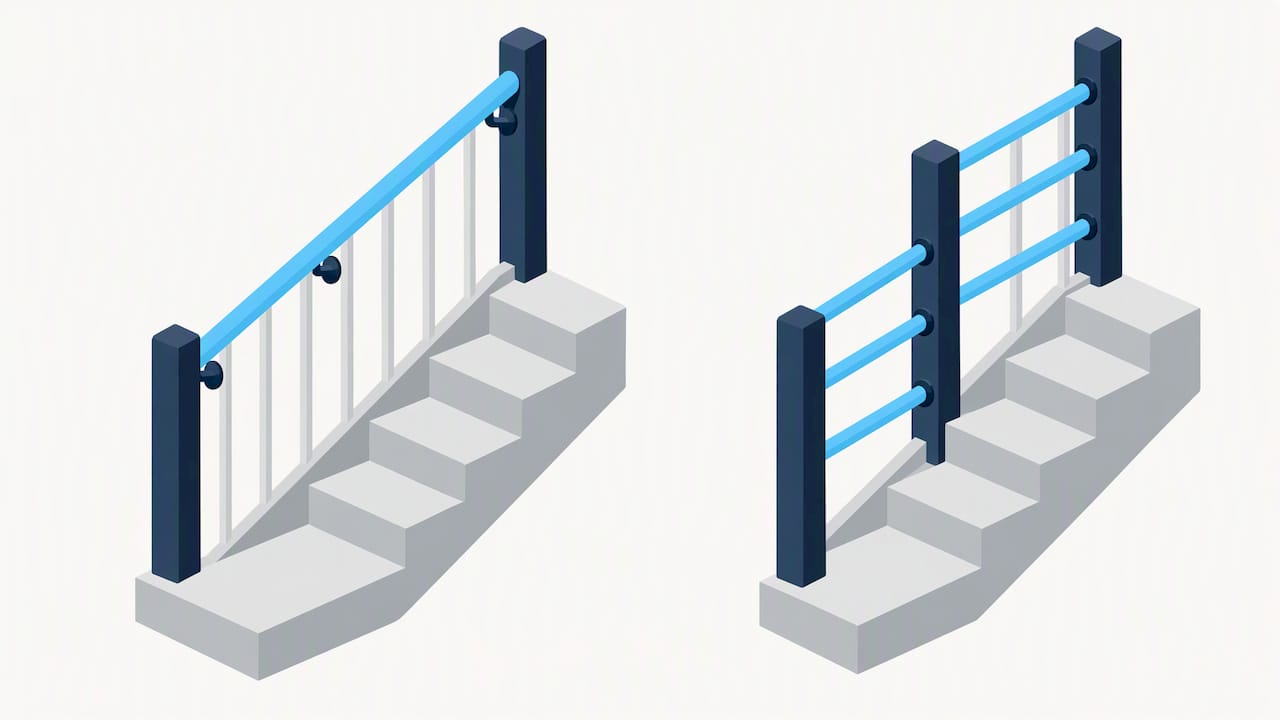 Continuous rail versus climbable ladder effect