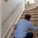Wide stairs being measured beside KiddieRail