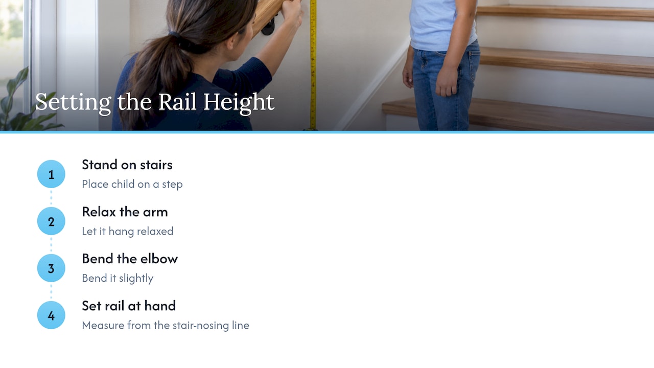 Steps for setting a child’s rail height